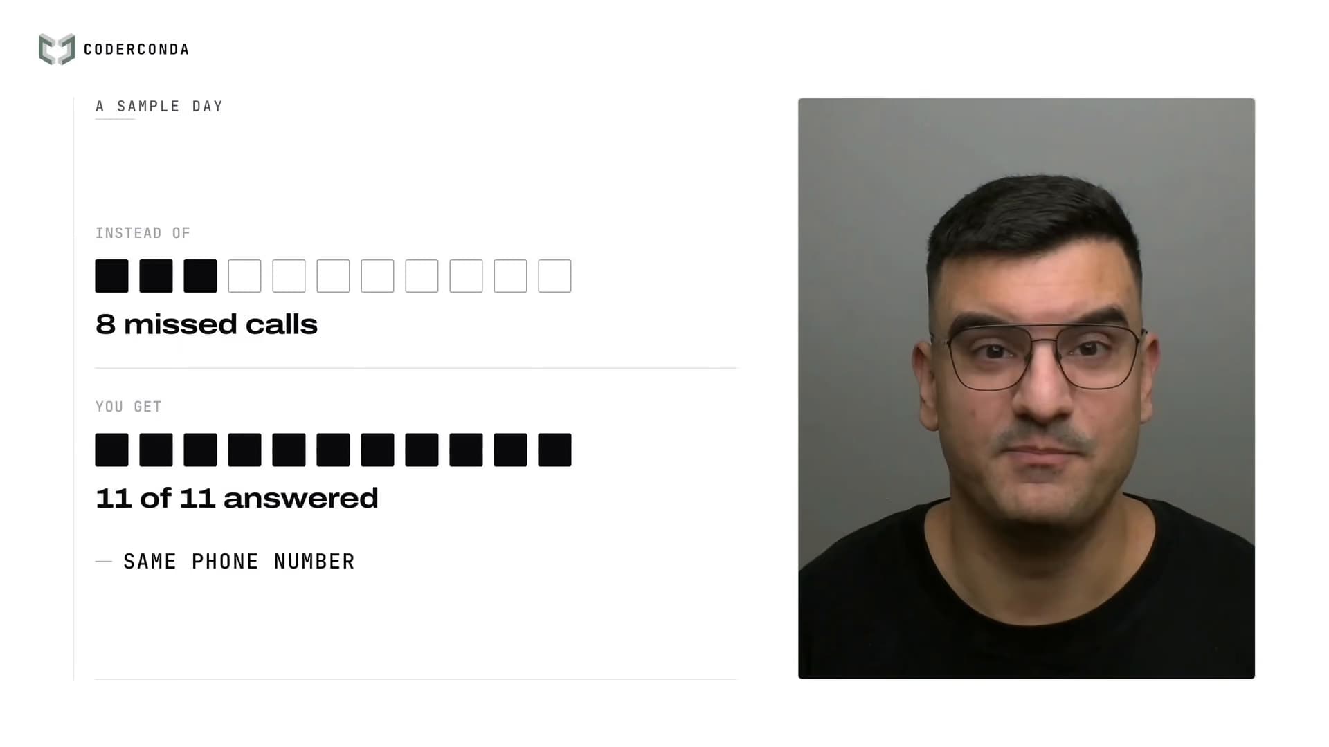 Primer dana: umesto 8 propuštenih poziva, 11 od 11 primljenih, isti broj telefona; desno Damjan Savić